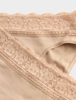 5pk Cotton Lycra & Lace Knickers