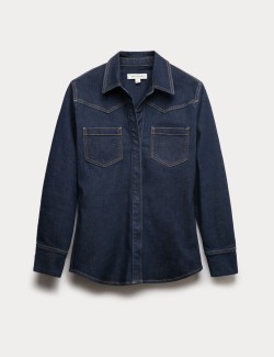 Cotton Rich Denim Fitted Shirt