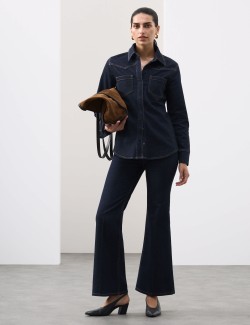 Cotton Rich Denim Fitted Shirt