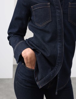 Cotton Rich Denim Fitted Shirt