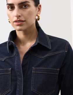 Cotton Rich Denim Fitted Shirt