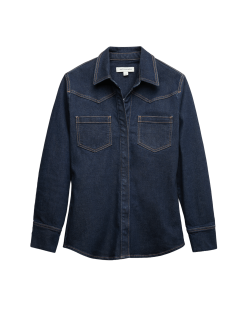 Cotton Rich Denim Fitted Shirt