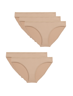 5pk No VPL Microfibre Low Rise Bikini Knickers