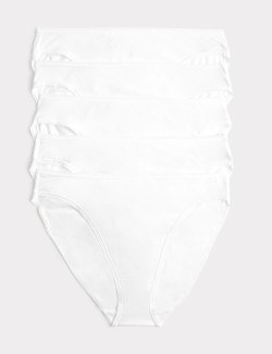 5pk Cotton Lycra® High Leg Knickers