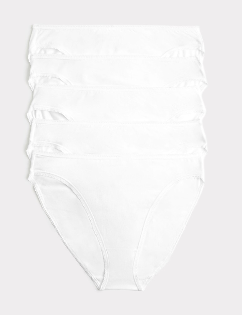 5pk Cotton Lycra® High Leg Knickers