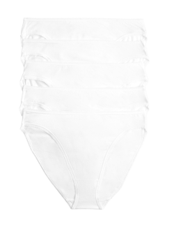 5pk Cotton Lycra® High Leg Knickers