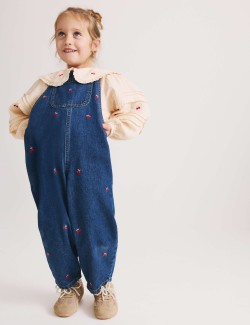 Cotton Rich Embroidered Dungaree Outfit (2-10 Yrs)