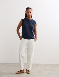 Pure Lyocell Pleat Detail Top