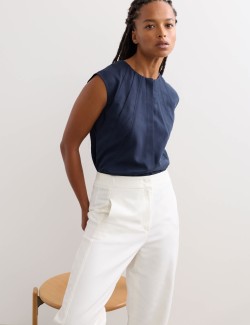 Pure Lyocell Pleat Detail Top