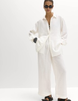 Plážová košile z dvojité tkaniny, z čisté bavlny