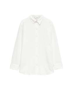 Plážová košile z dvojité tkaniny, z čisté bavlny