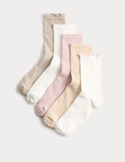 5 Pack Cotton Rich Pelerine Crew Socks