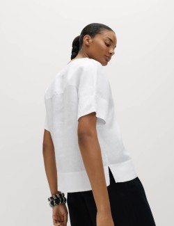 Pure Linen V-Neck Popover Top