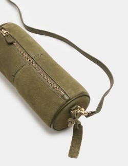 Suede Cylinder Cross Body Bag