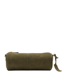 Suede Cylinder Cross Body Bag