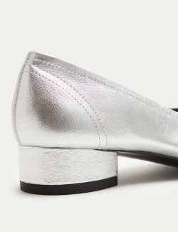 Kožené lodičky na špalíkovém podpatku