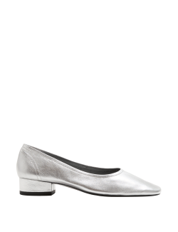 Kožené lodičky na špalíkovém podpatku