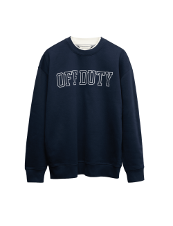 Mikina s vysokým obsahem bavlny a volným nošením