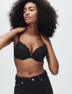 Jasmine Lace Wired Push Up Plunge Bra (A-E)