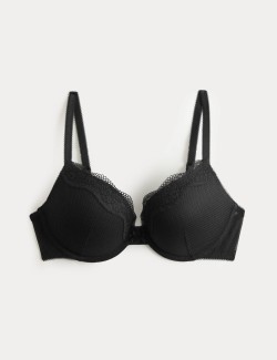 Jasmine Lace Wired Push Up Plunge Bra (A-E)