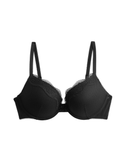 Jasmine Lace Wired Push Up Plunge Bra (A-E)