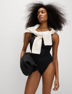Textured Scoop Neck Swimsuit