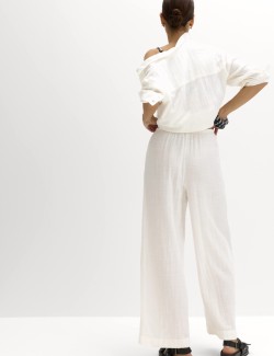 Plážové kalhoty se stahovací šňůrkou, z čisté bavlny