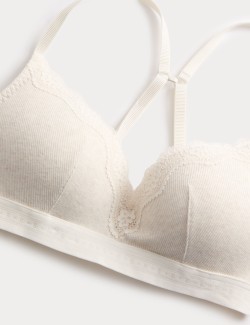 Lotta Cotton Blend Rib Non Wired Plunge Bra (A-E)