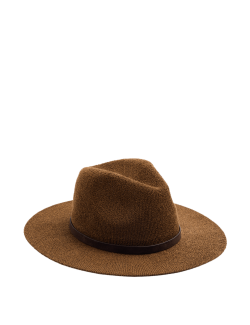 Pletený klobouk s širokými hranami