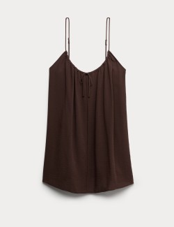 Tie Front Strappy Mini Slip Dress
