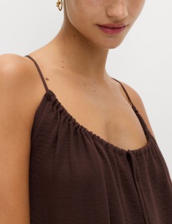 Tie Front Strappy Mini Slip Dress