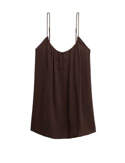 Tie Front Strappy Mini Slip Dress