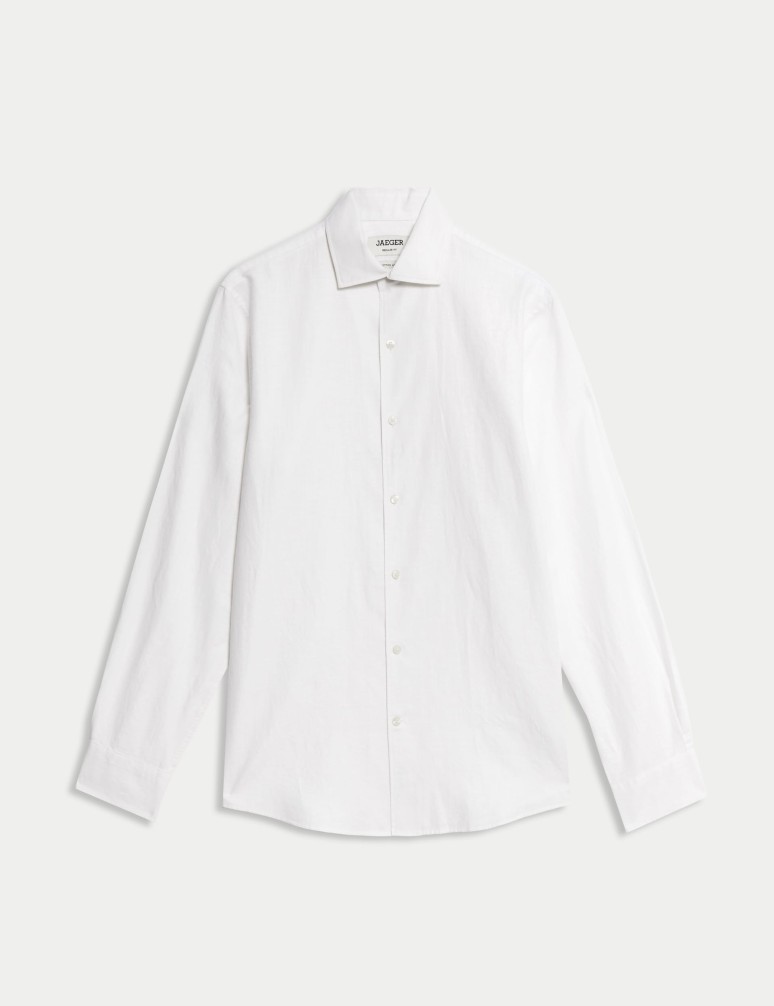 Košile normálního střihu s vysokým podílem lnu