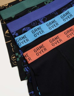 5 Pack Cotton Rich Gaming Trunks (5-16 Yrs)