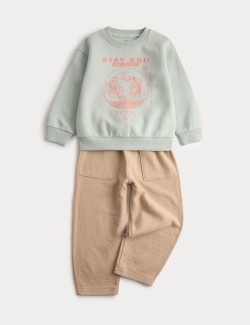 2pc Cotton Rich Sweatshirt & Trousers Outfit (1-8 Yrs)