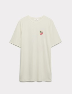 Tričko volného střihu s grafikou ovoce z modalové bavlny