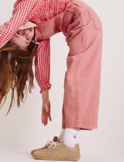 Pure Cotton Barrel Leg Dungarees (2-16 Years)