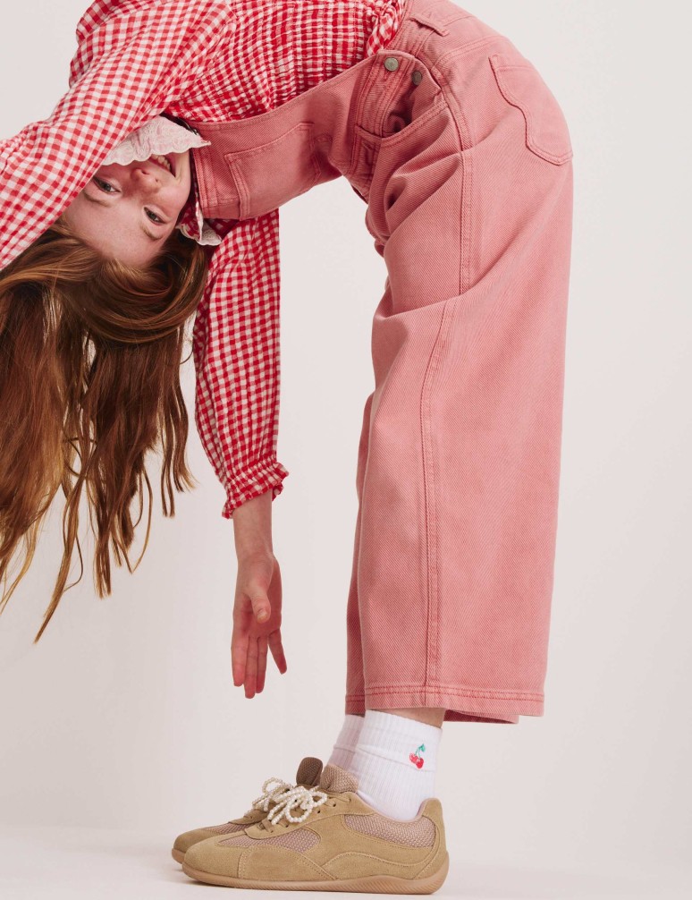 Pure Cotton Barrel Leg Dungarees (2-16 Years)