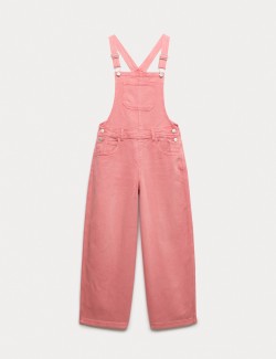 Pure Cotton Barrel Leg Dungarees (2-16 Years)