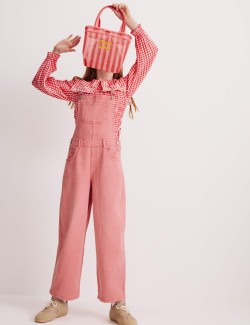Pure Cotton Barrel Leg Dungarees (2-16 Years)