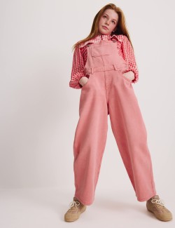 Pure Cotton Barrel Leg Dungarees (2-16 Years)
