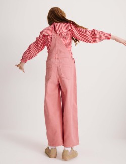 Pure Cotton Barrel Leg Dungarees (2-16 Years)