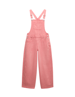Pure Cotton Barrel Leg Dungarees (2-16 Years)