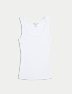 Cotton Rich Ribbed Slim Fit Vest Top