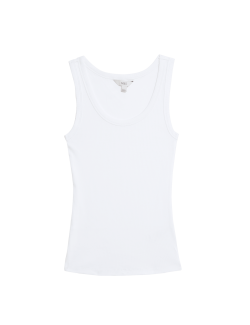 Cotton Rich Ribbed Slim Fit Vest Top
