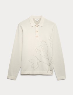 Floral Knitted Polo Shirt