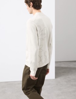 Floral Knitted Polo Shirt