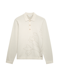 Floral Knitted Polo Shirt