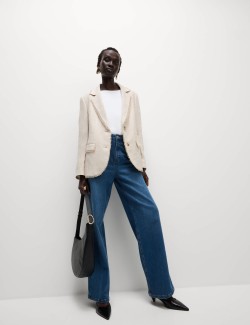 Linen Rich Melange Frayed Edge Blazer