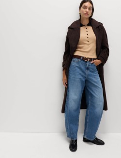 Checked Belted Longline Tailored Coat